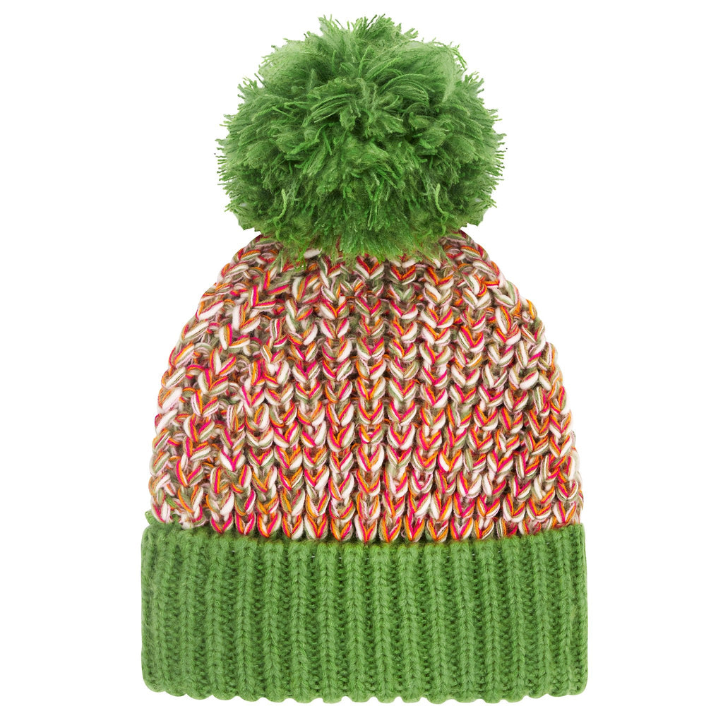 Lolly Twist Beanie Bobble Knitted Hat - Olive Green - Cara & The Sky