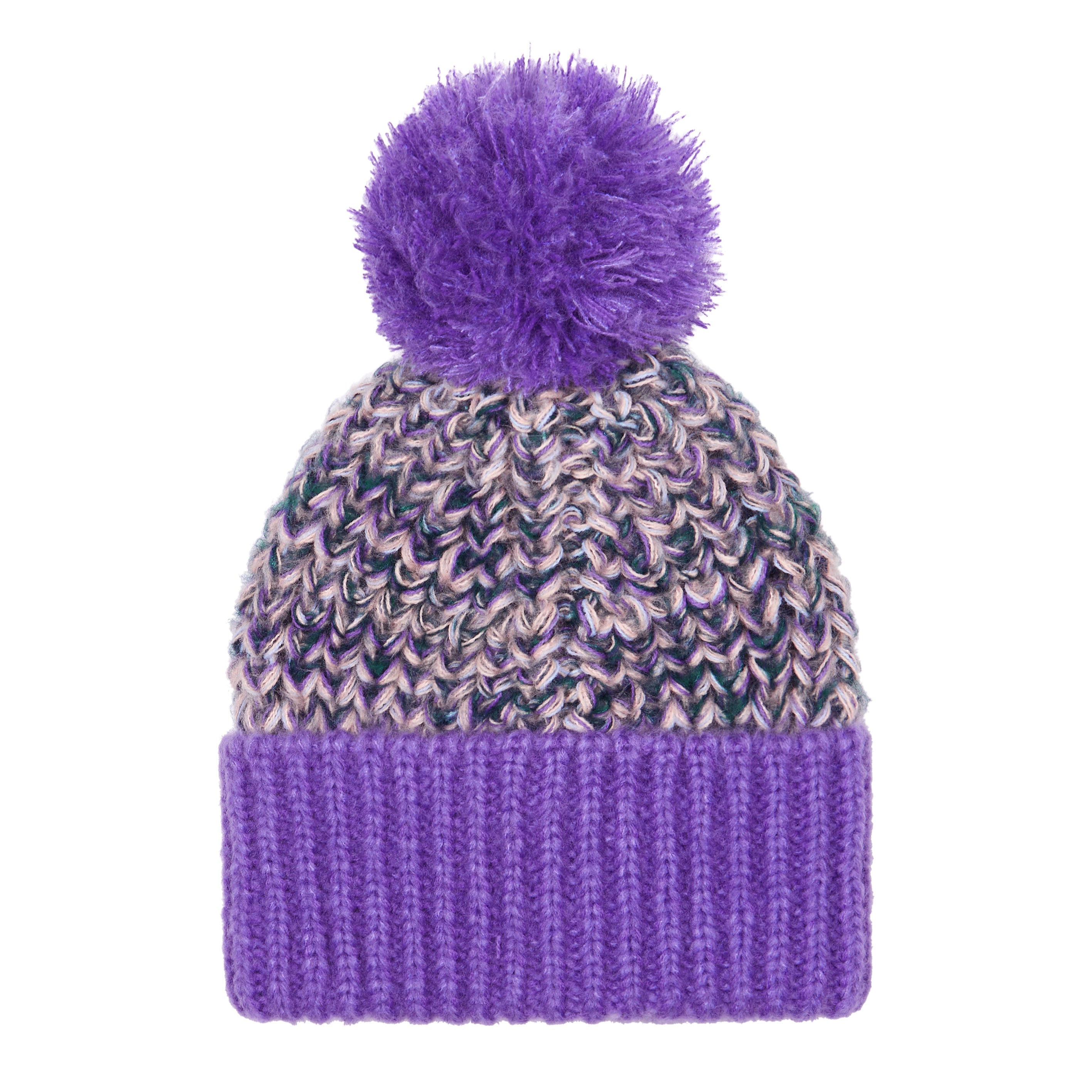 Lolly Twist Beanie Purple Bobble Hat Cara The Sky