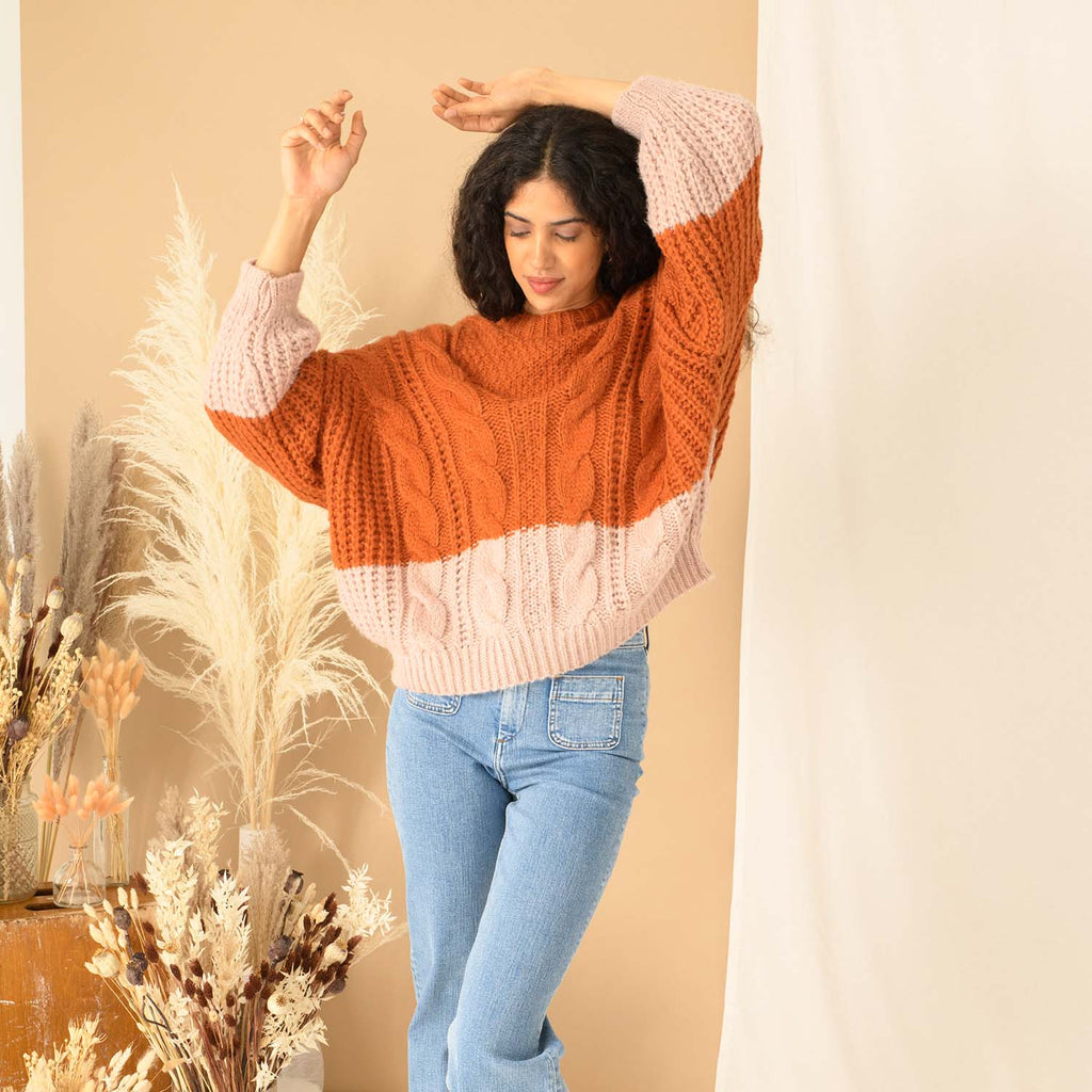 Lucy Cable Jumper - Rust - Cara & The Sky