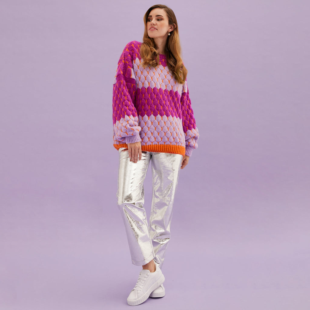 Marissa Bubble Stitch Stripe Jumper - Multi - Cara & The Sky