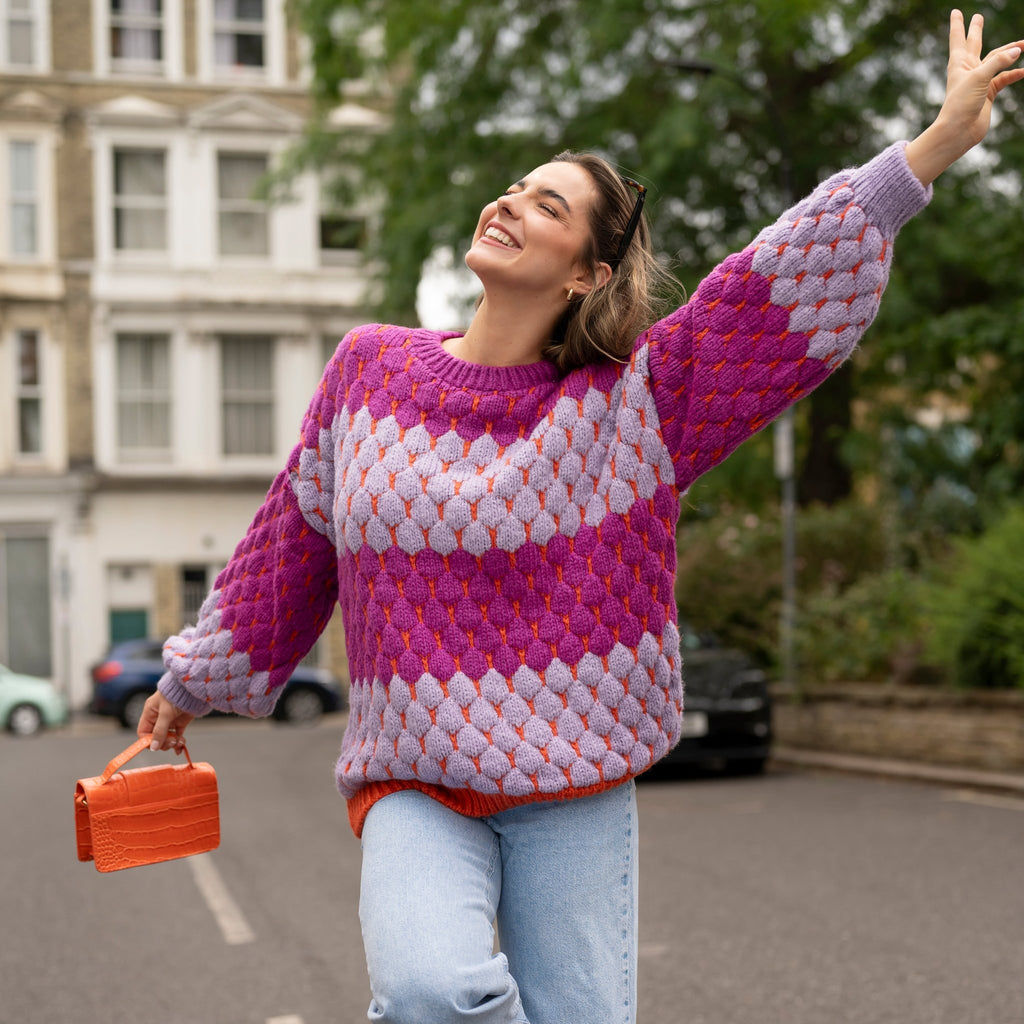 Marissa Bubble Stitch Stripe Jumper - Multi - Cara & The Sky