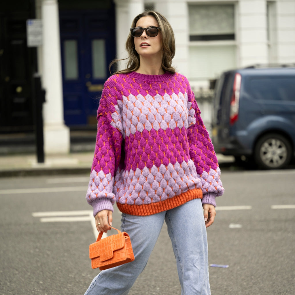 Marissa Bubble Stitch Stripe Jumper - Multi - Cara & The Sky