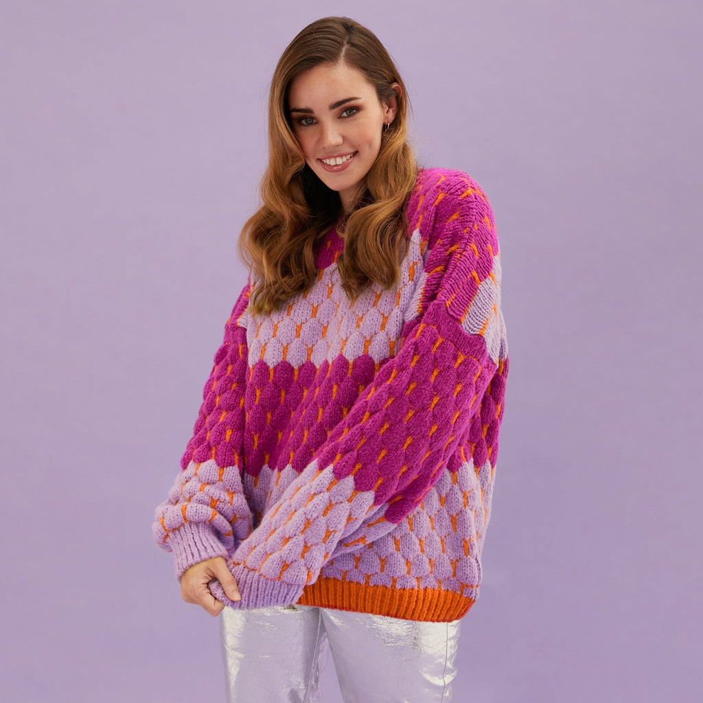 Marissa Bubble Stitch Stripe Jumper - Multi - Cara & The Sky