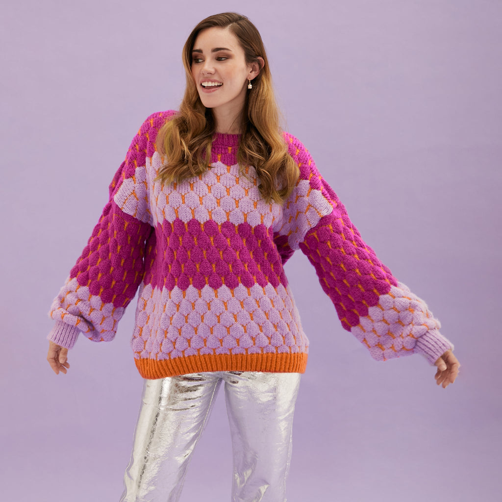 Marissa Bubble Stitch Stripe Jumper - Multi - Cara & The Sky