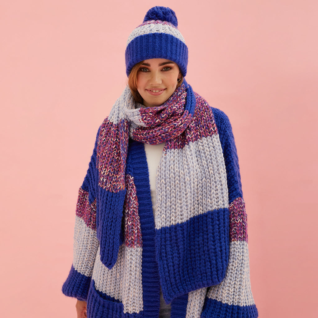 Phoebe Hat & Leia Scarf Set - Cobalt - Cara & The Sky