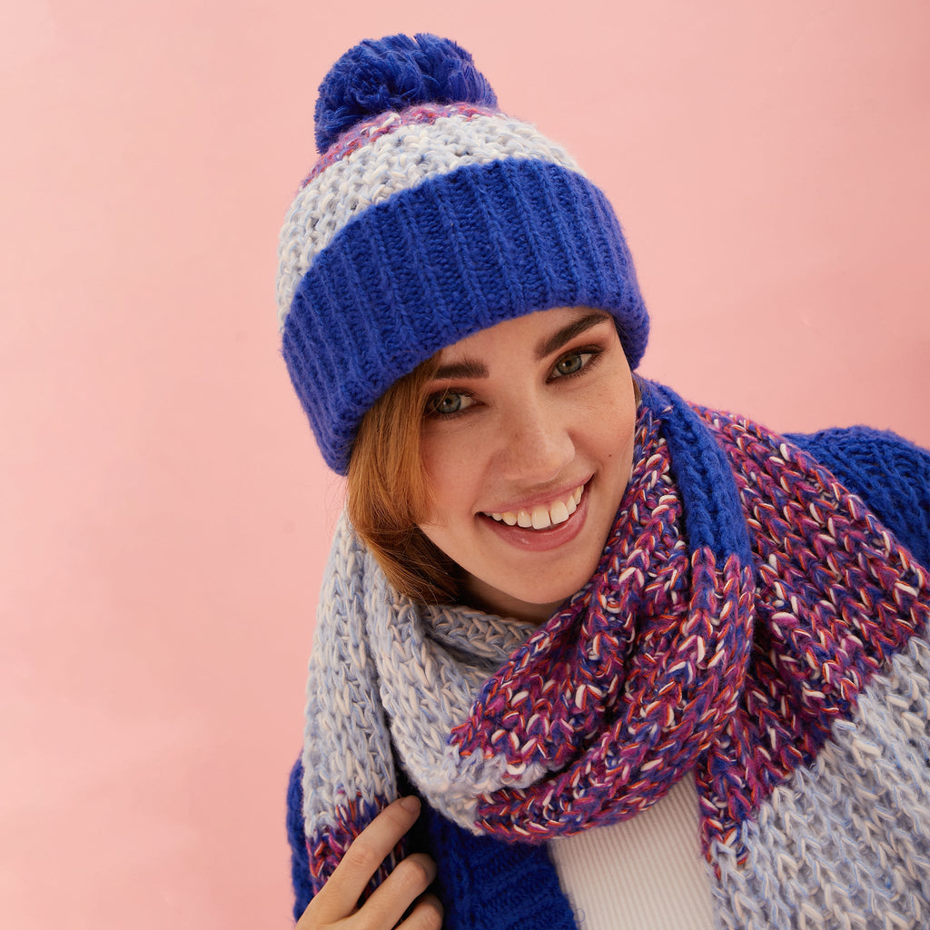 Phoebe Hat & Leia Scarf Set - Cobalt - Cara & The Sky