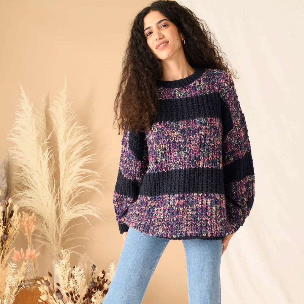 RESALE | Josie Stripe Jumper Dress - Navy - Cara & The Sky
