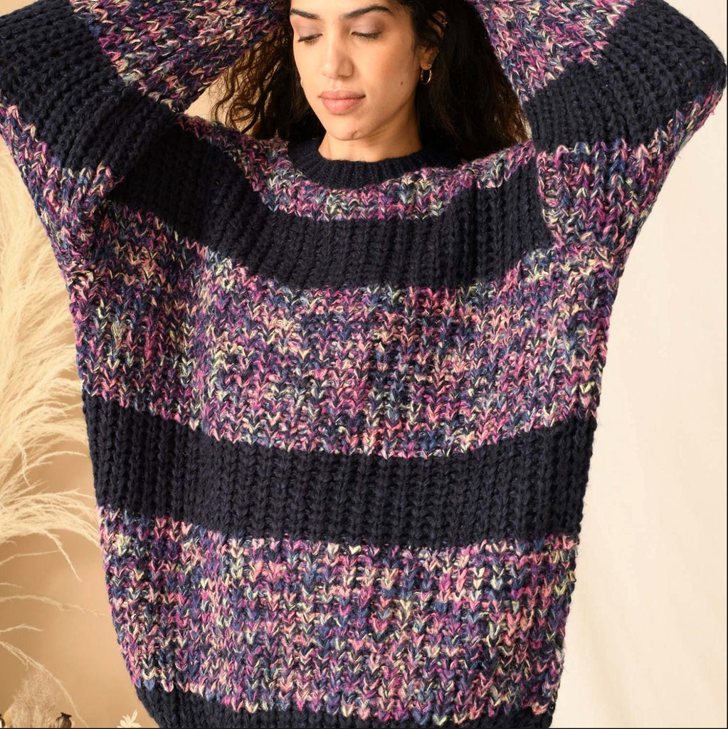 RESALE | Josie Stripe Jumper Dress - Navy - Cara & The Sky