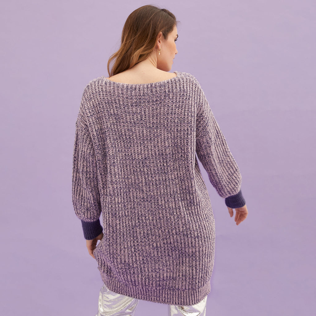 RESALE | Rosie V Neck Twist Tunic Knit Jumper - Lilac - Cara & The Sky