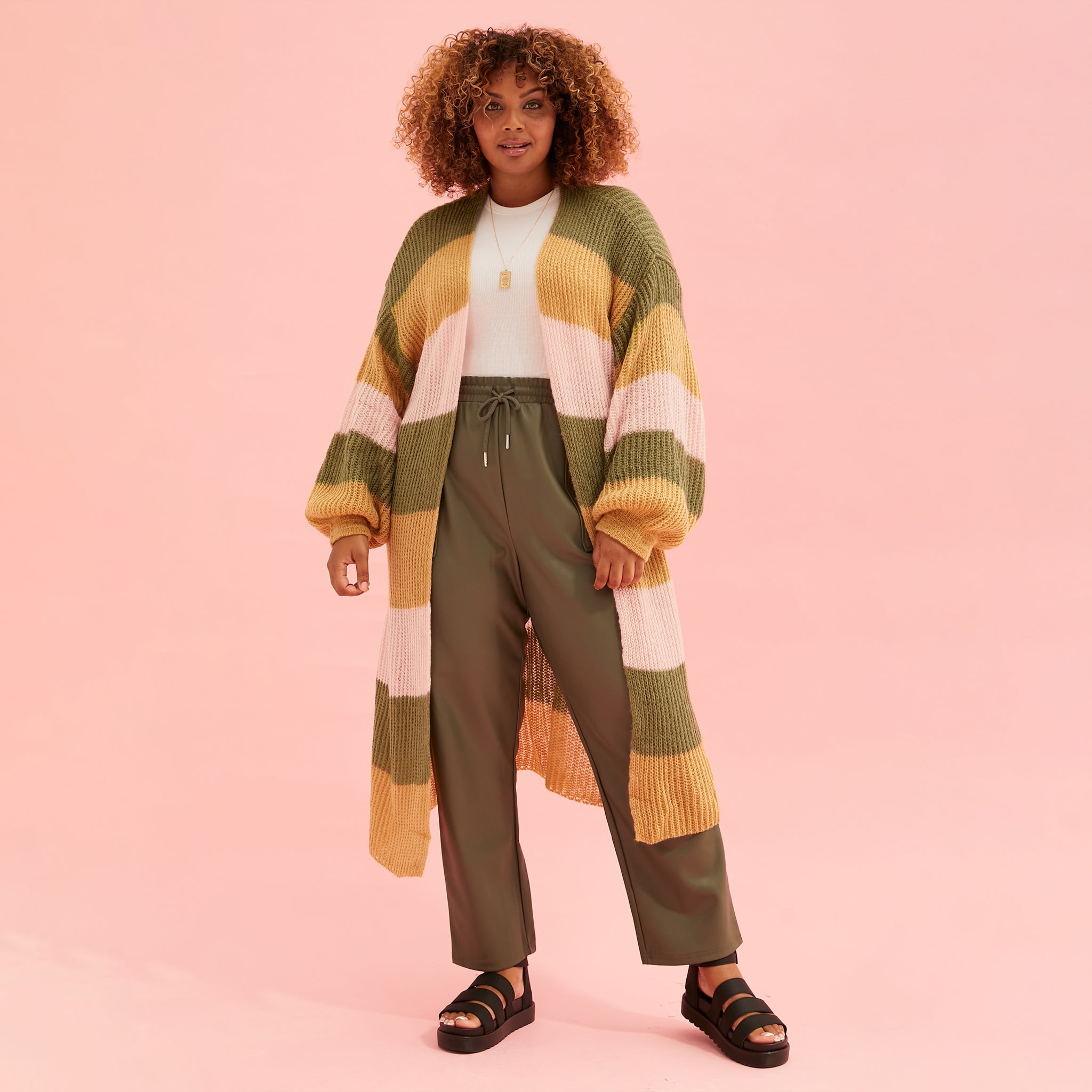Ricci Lightweight Maxi Stripe Cardigan