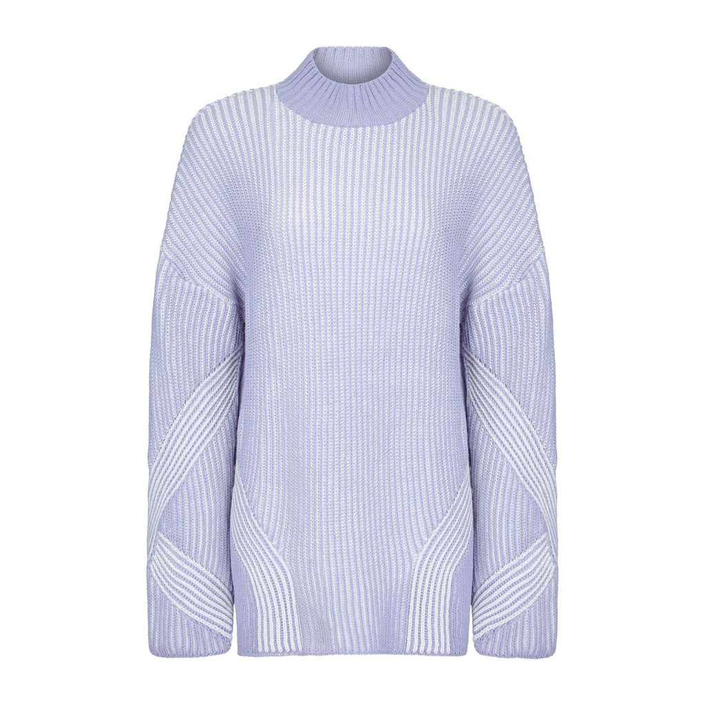 Rosa High Neck Jumper - Pale Blue - Cara & The Sky