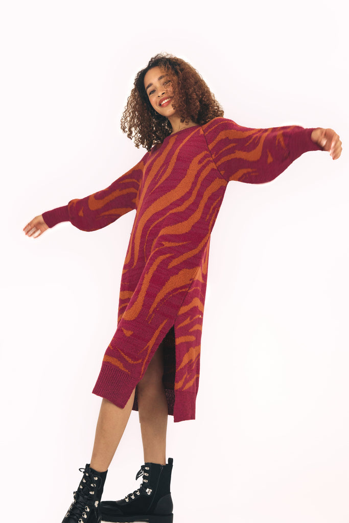 Whitney Midi Dress - Berry - Cara & The Sky