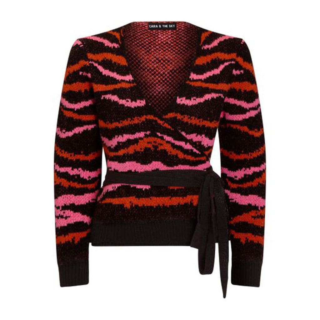 Yvette Zebra Intarsia Wap Jumper - Black - Cara & The Sky